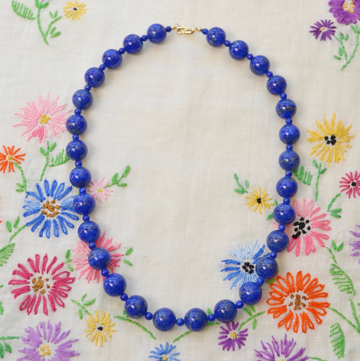 Beaded Lapis Lazuli Necklace
