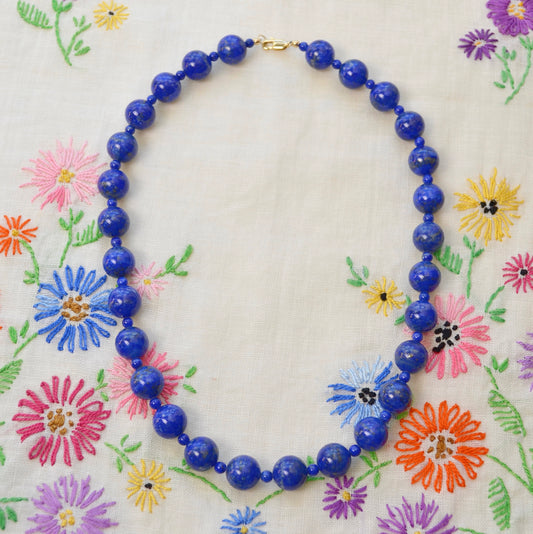 Beaded Lapis Lazuli Necklace