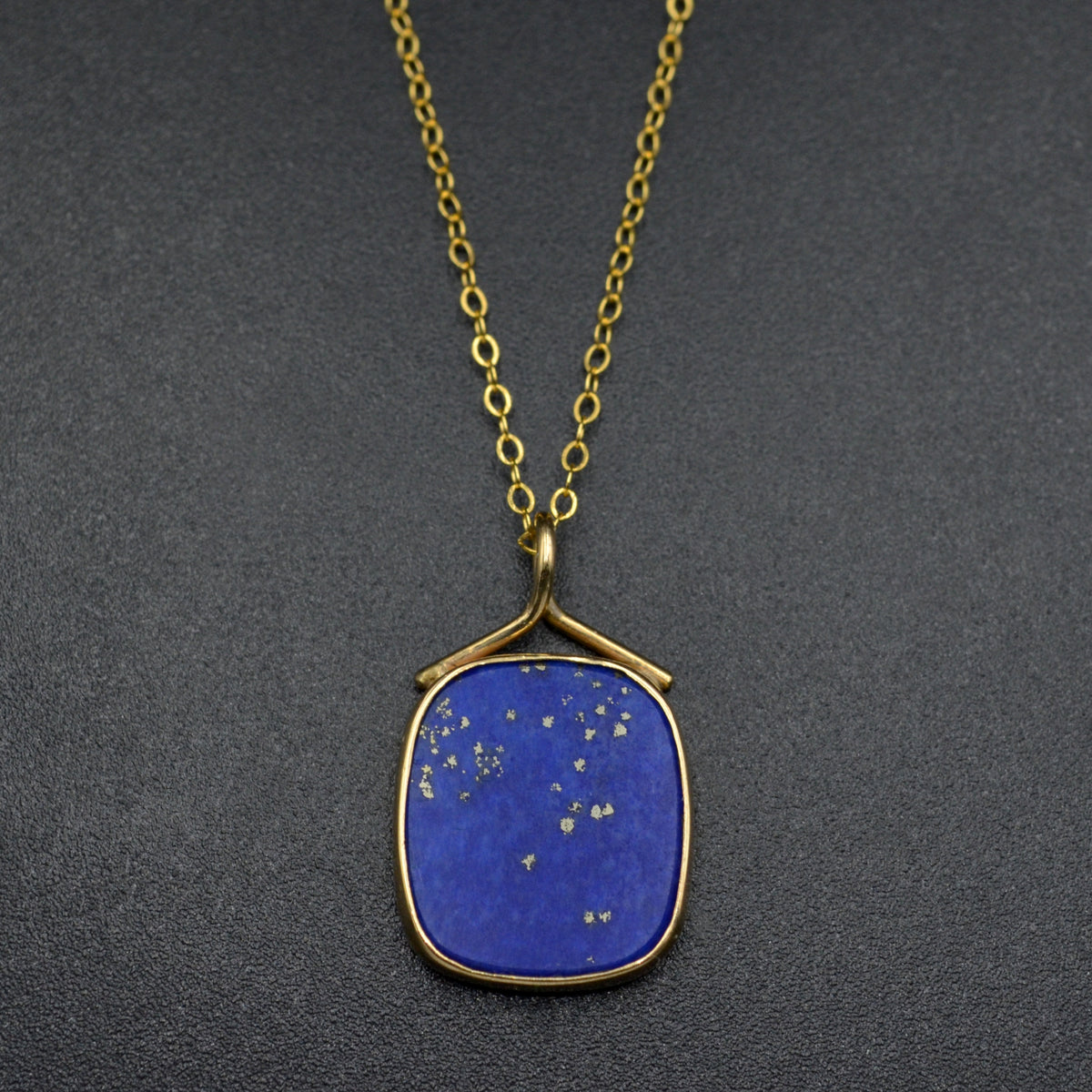 Vintage Lapis Lazuli and 14 Karat Gold Necklace