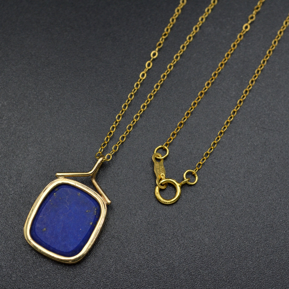Vintage Lapis Lazuli and 14 Karat Gold Necklace