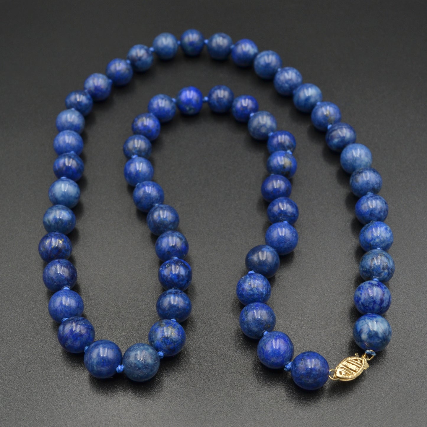 Vintage Lapis Lazuli and 14k Gold Beaded Necklace