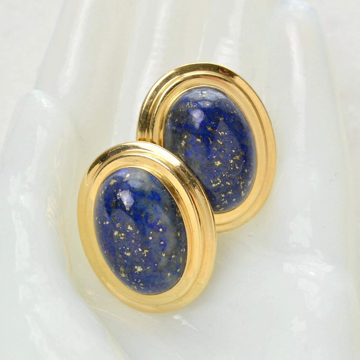 Vintage Lapis Lazuli and 14 Karat Gold Earrings