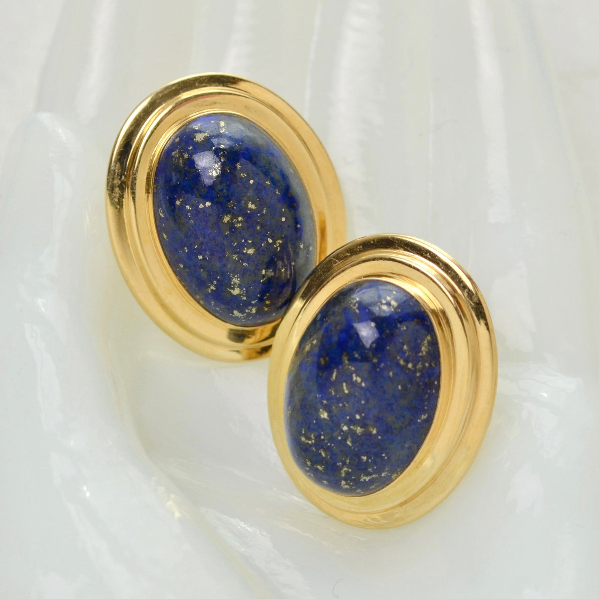 Vintage Lapis Lazuli and 14 Karat Gold Earrings