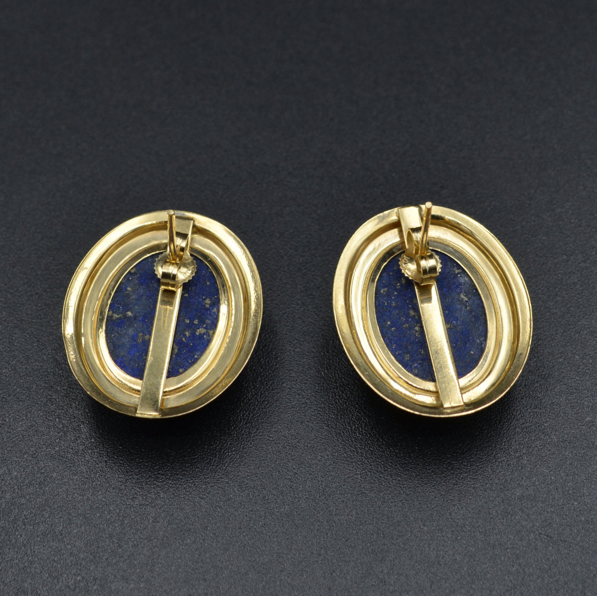 Vintage Lapis Lazuli and 14 Karat Gold Earrings