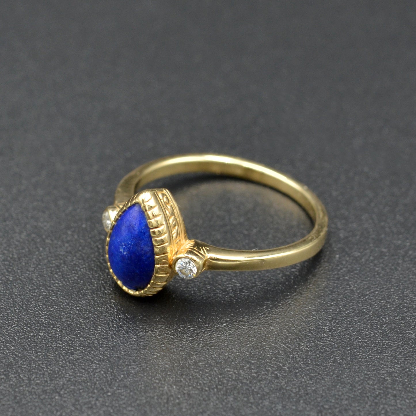 Vintage Lapis Lazuli, Diamond and 14k Gold Ring