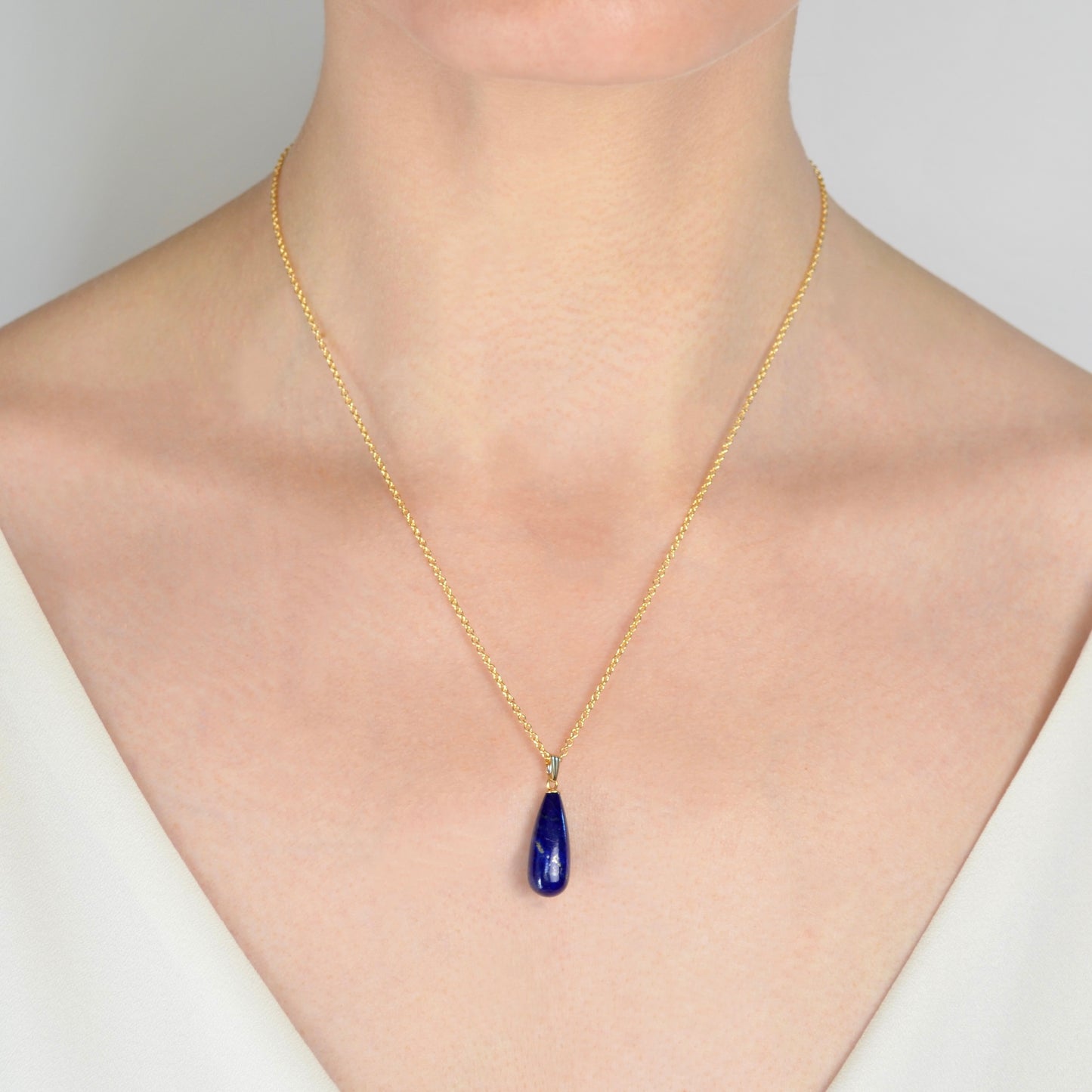 Lapis Lazuli and Gold Drop Necklace