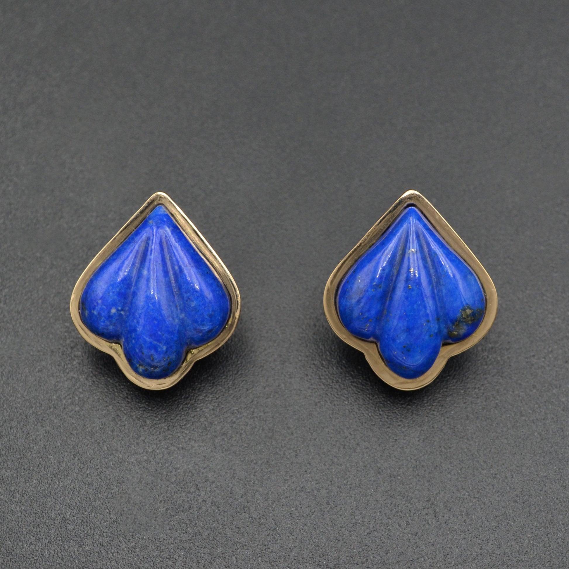 Vintage Lapis Lazuli and 14k Gold Omega Back Earrings