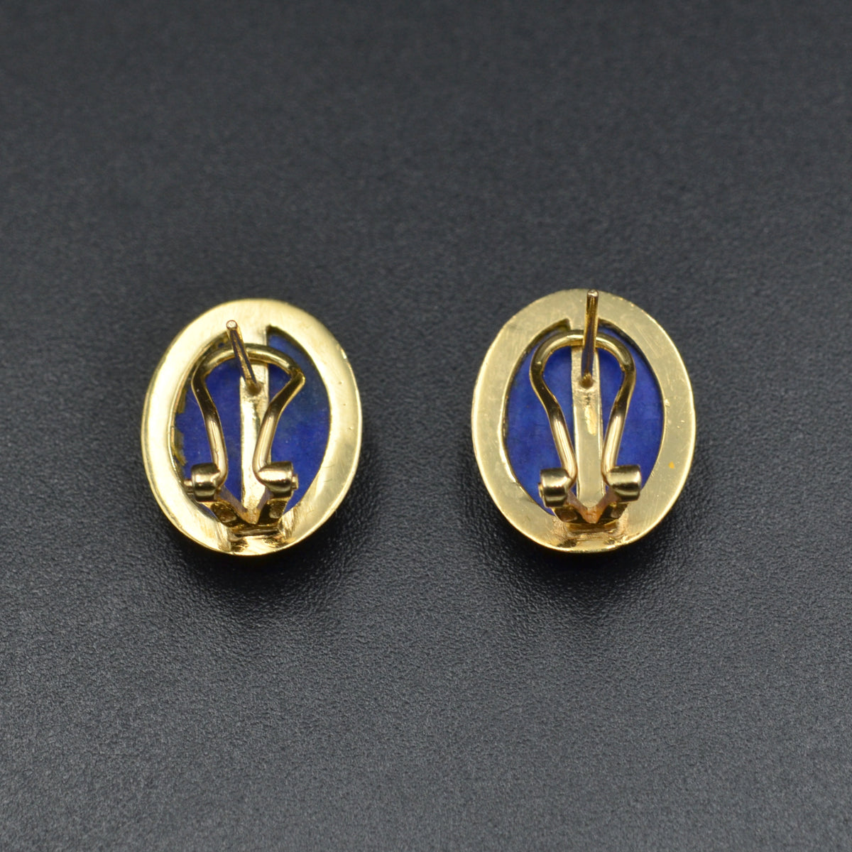 Vintage Lapis Lazuli and 14 Karat Gold Earrings