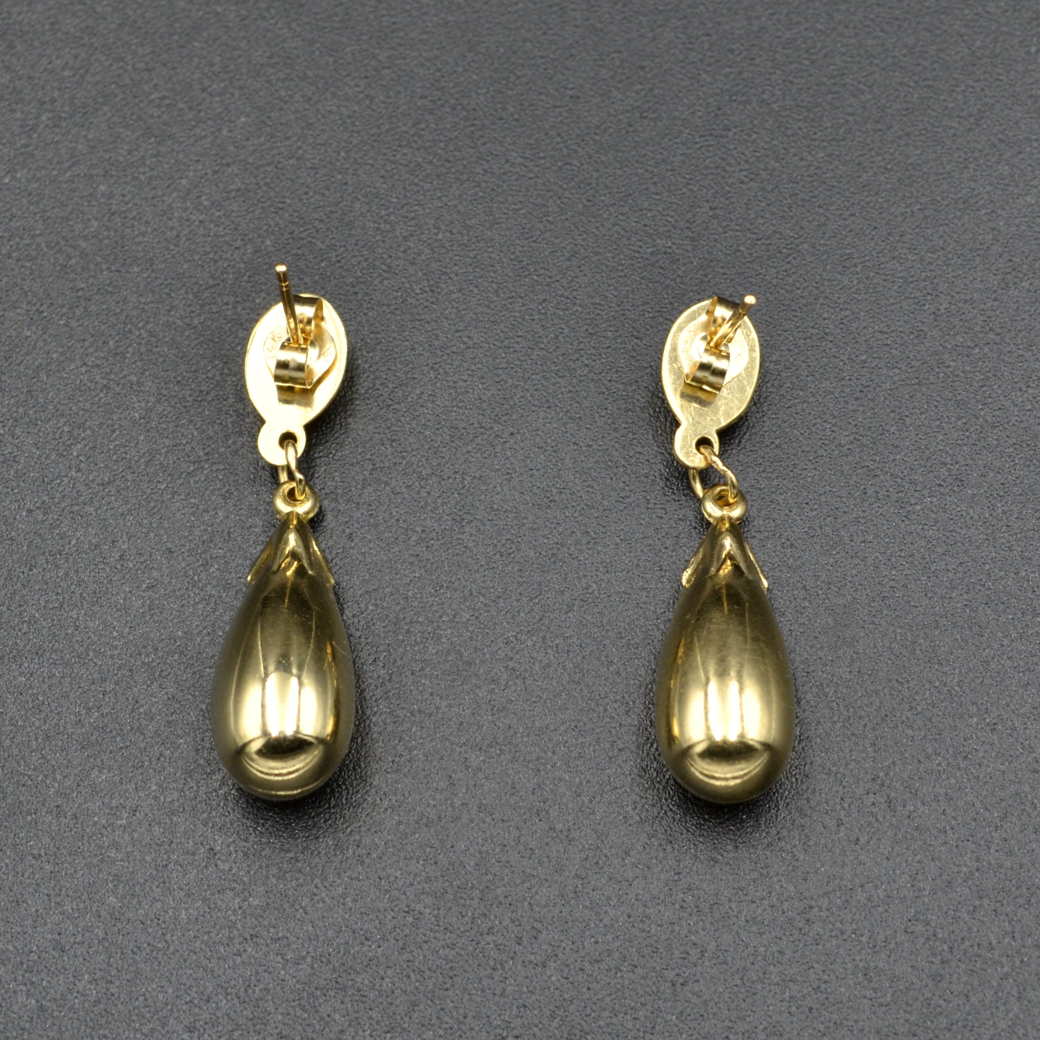 Solid gold online teardrop earrings