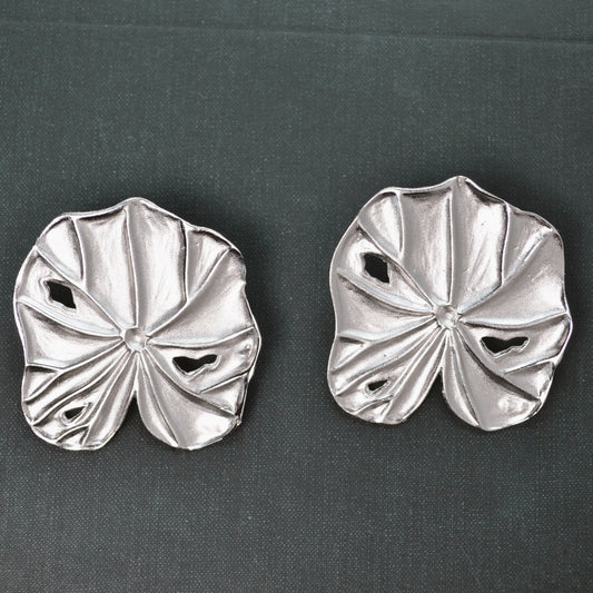 Silver Lily Pad Earrings