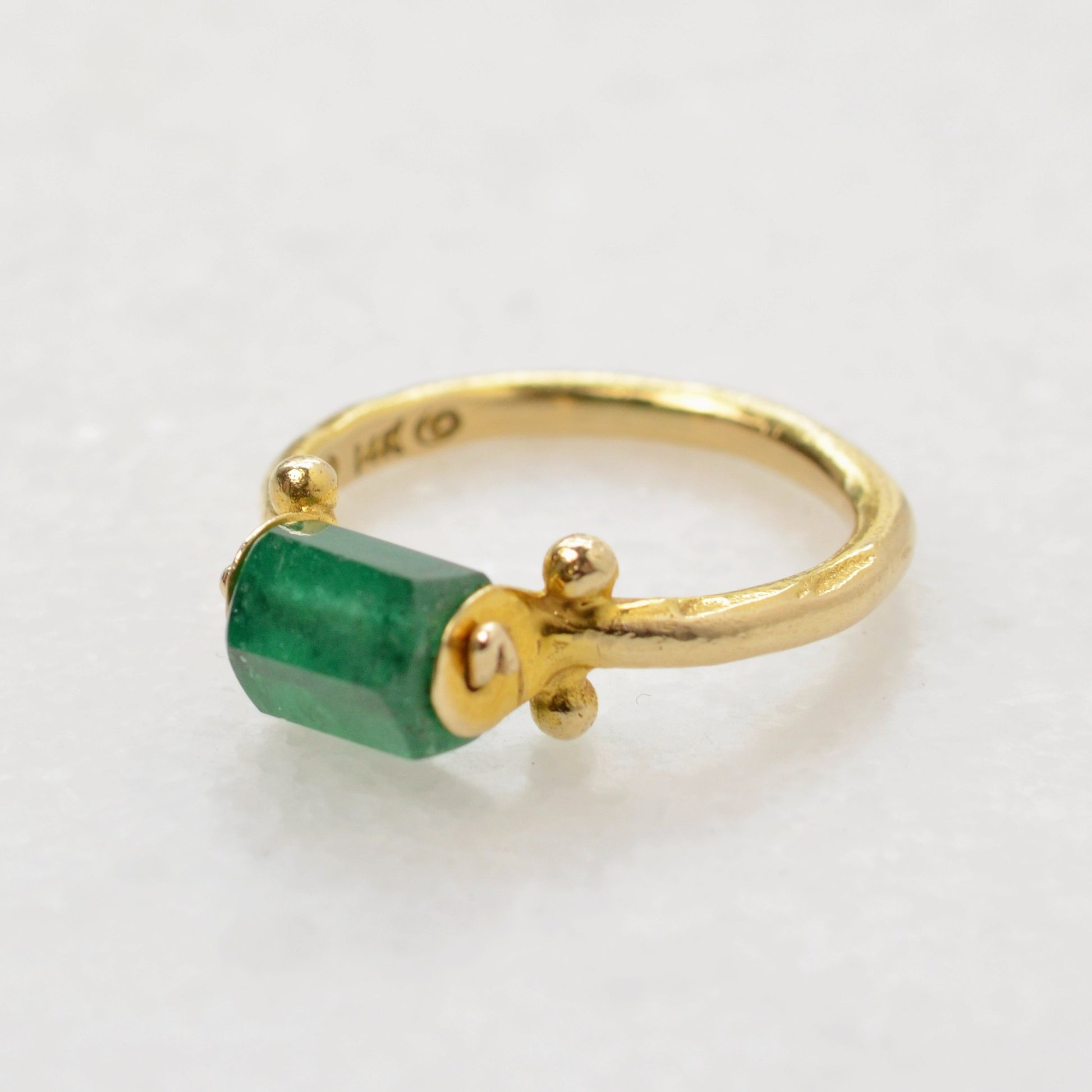 Vintage Metropolitan Museum of Art Emerald and 14k Gold Ring