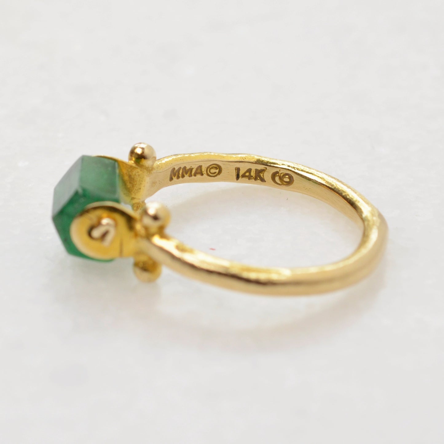 Vintage Metropolitan Museum of Art Emerald and 14k Gold Ring