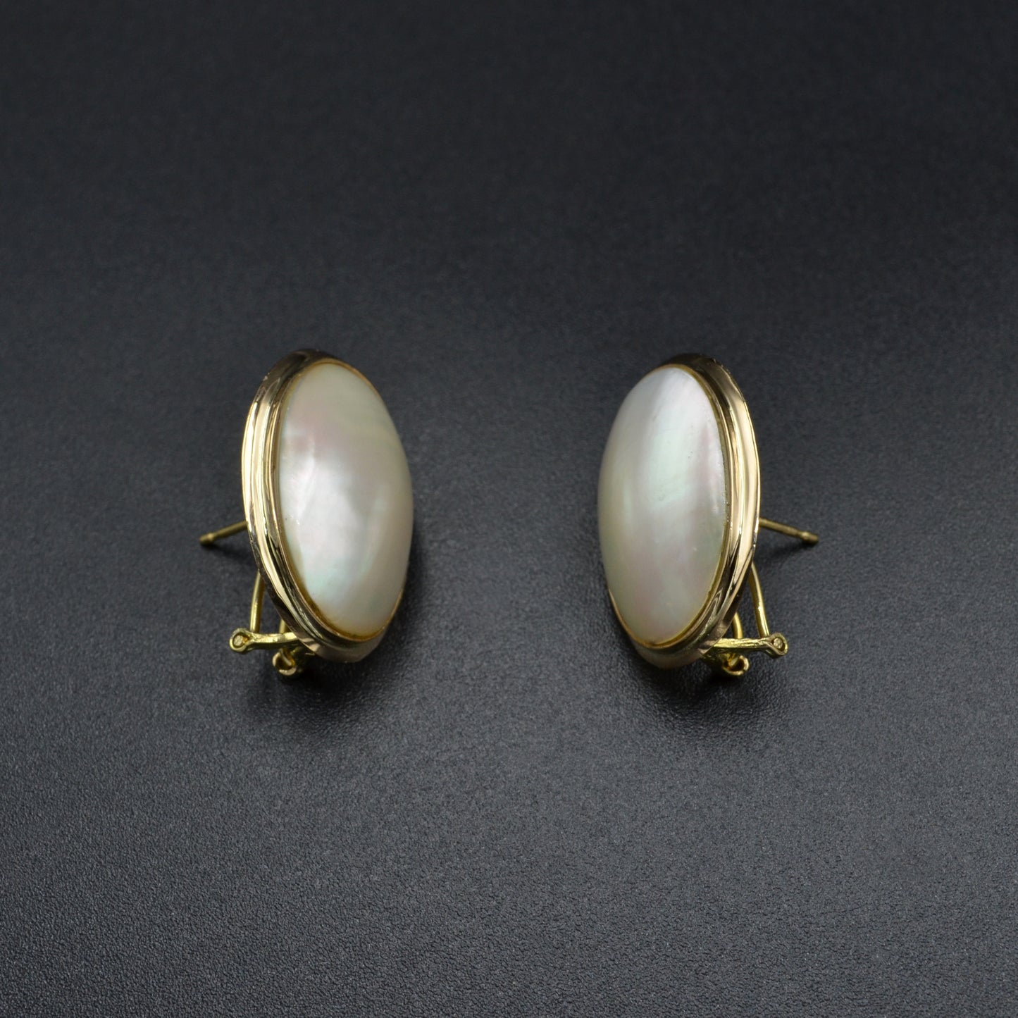 Vintage 14k Gold and Mabe Pearl Earrings