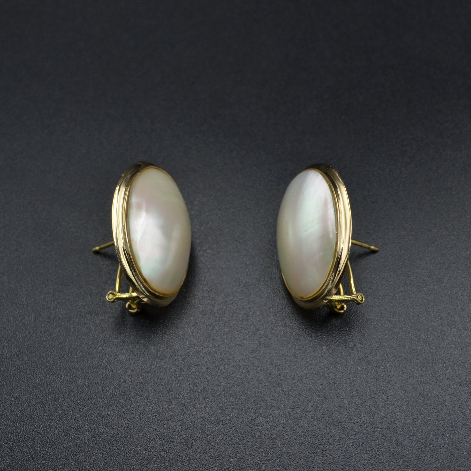 Vintage 14k Gold and Mabe Pearl Earrings