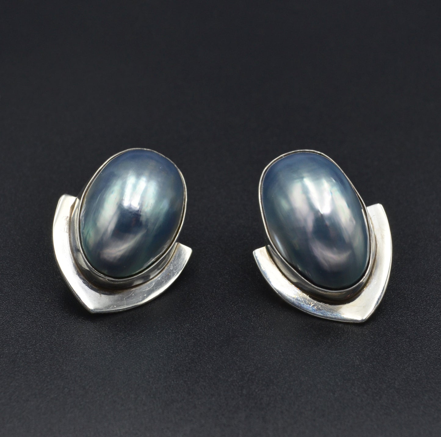 Mabe Pearl Silver Earrings