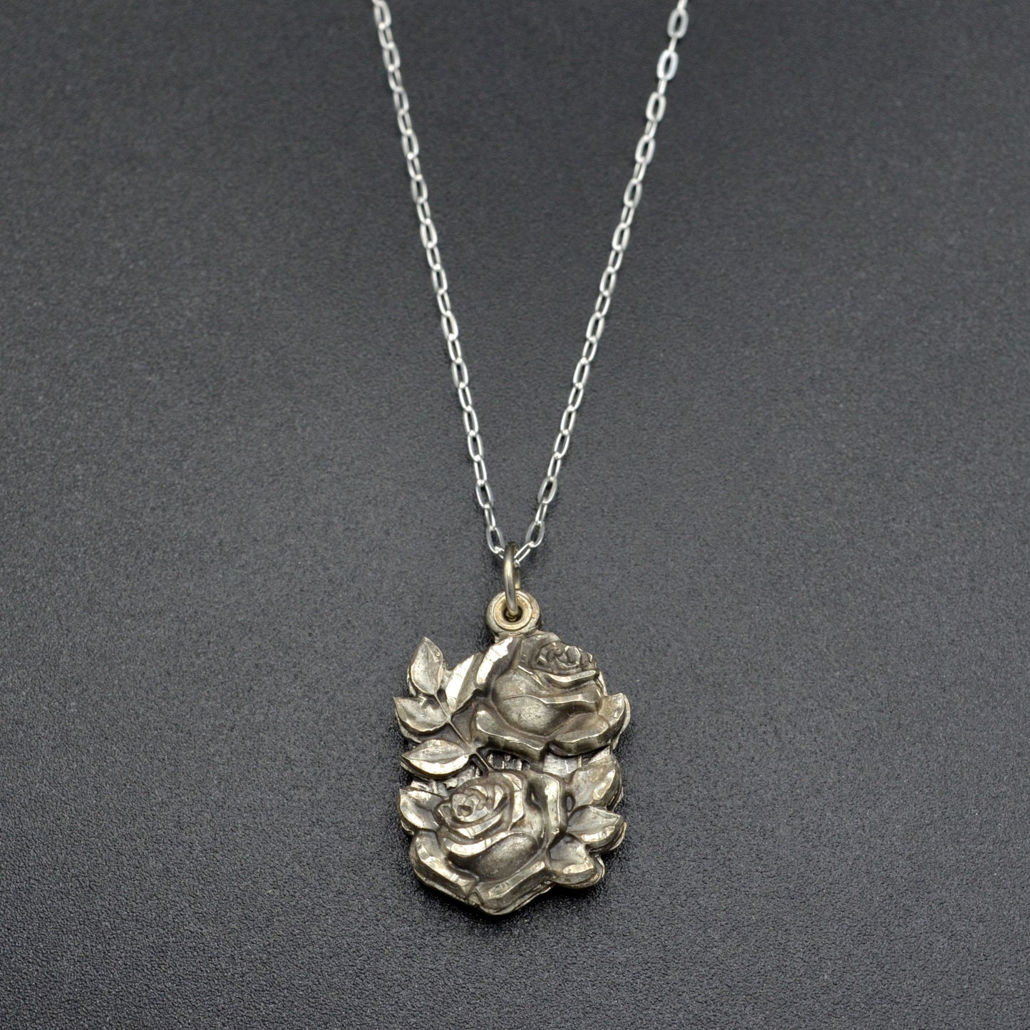 Silver Roses And Mary Necklace