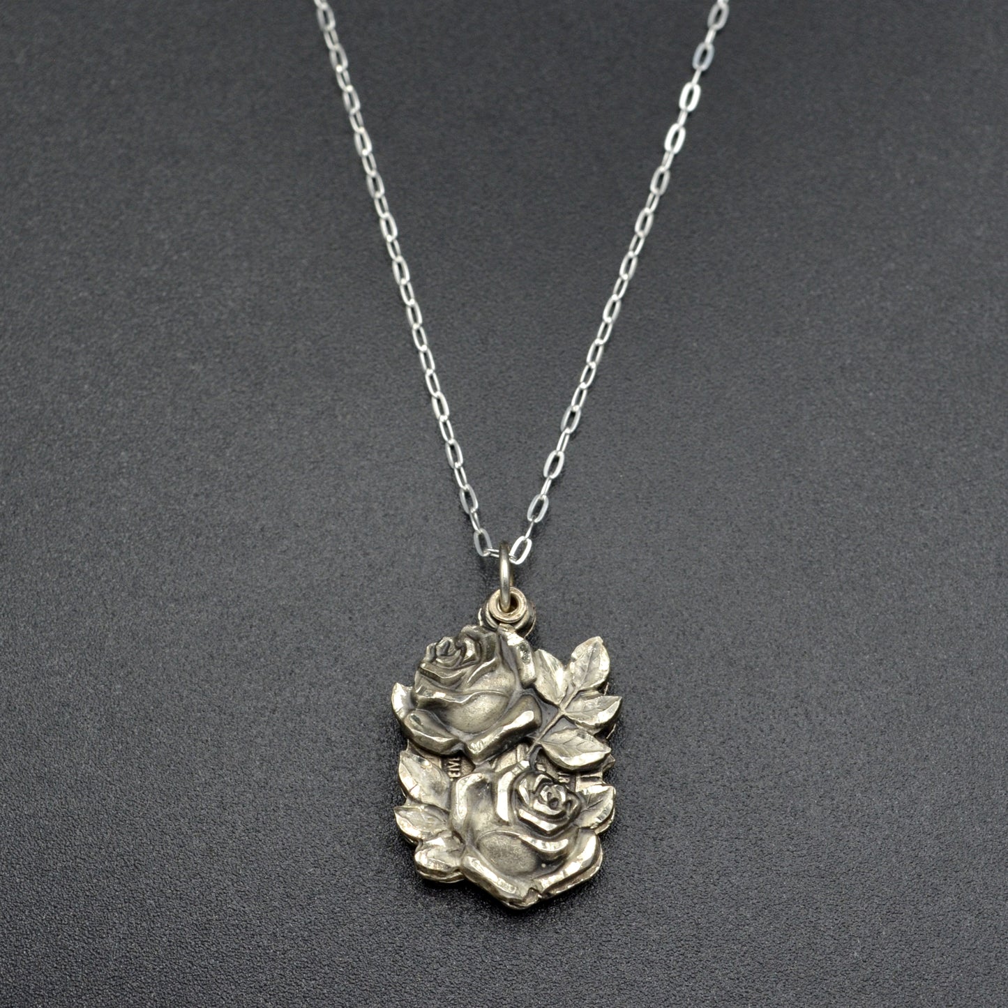 Silver Roses And Mary Necklace