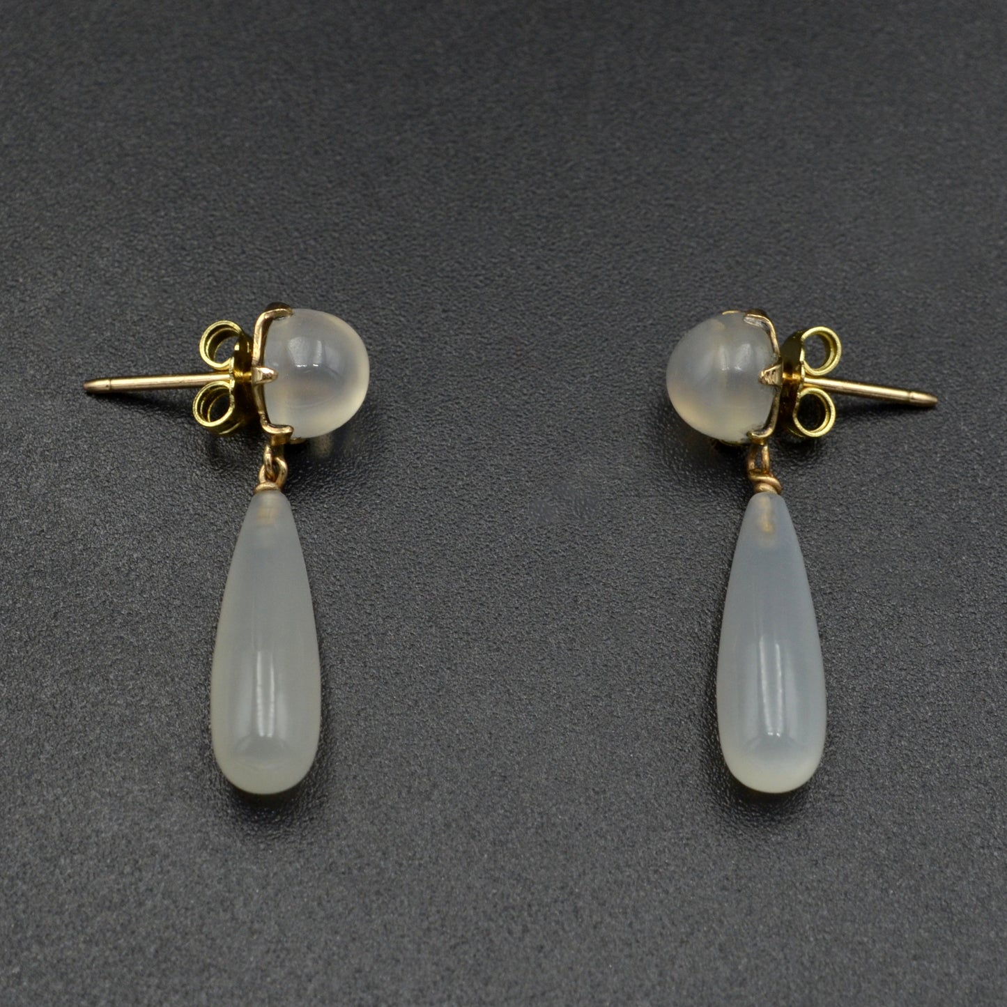 Vintage Moonstone and 10k Gold Drop Earrings