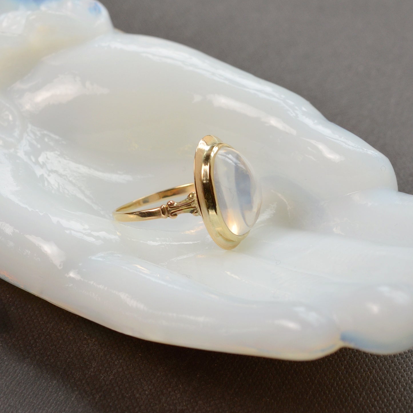 Antique Moonstone and 10k Gold Ring