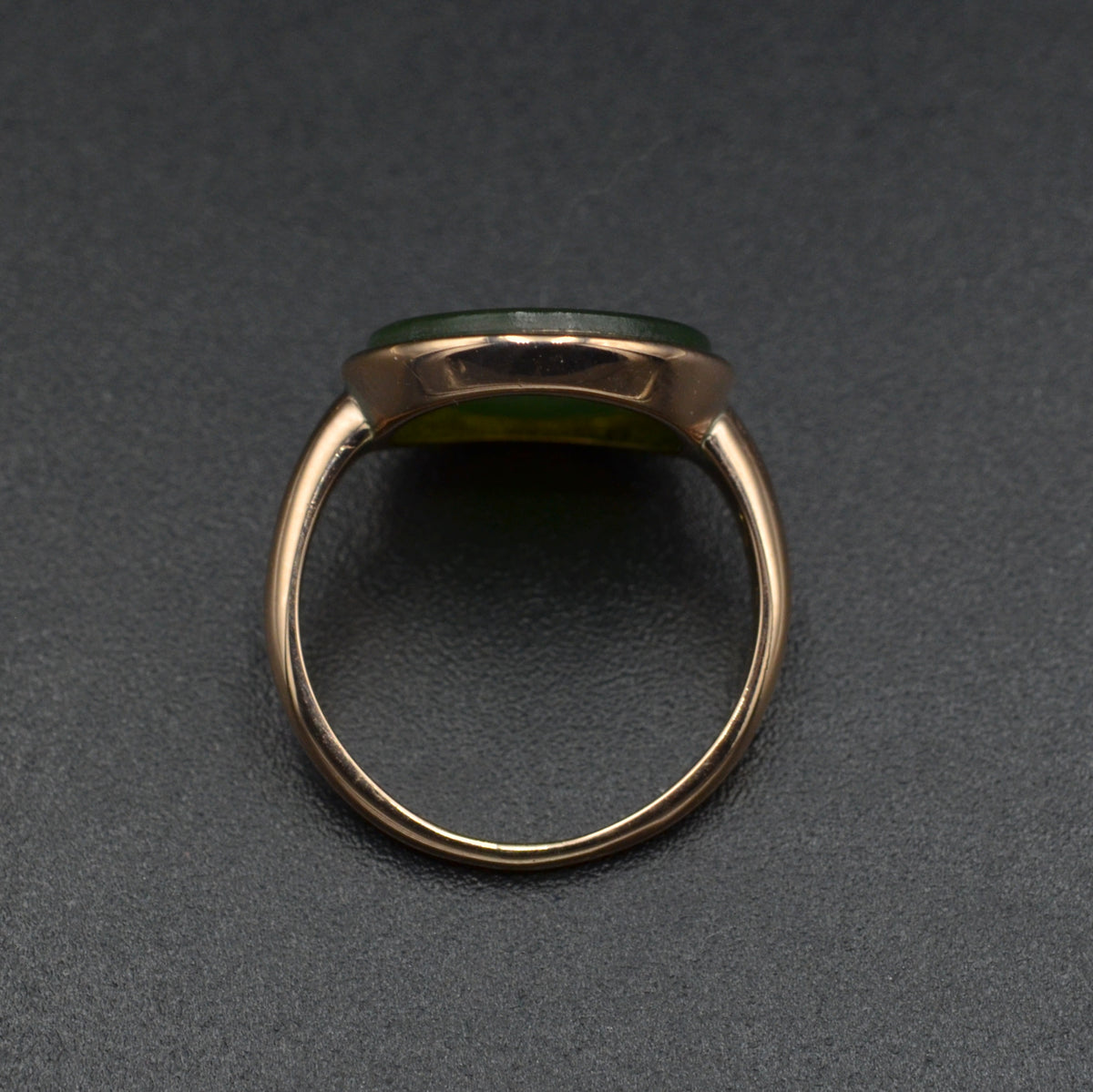 Antique Nephrite Jade Hermes Intaglio and Gold Ring
