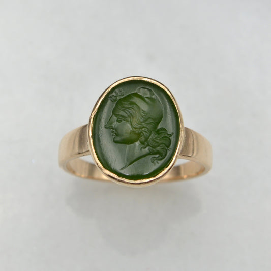 Antique Jade Intaglio Ring