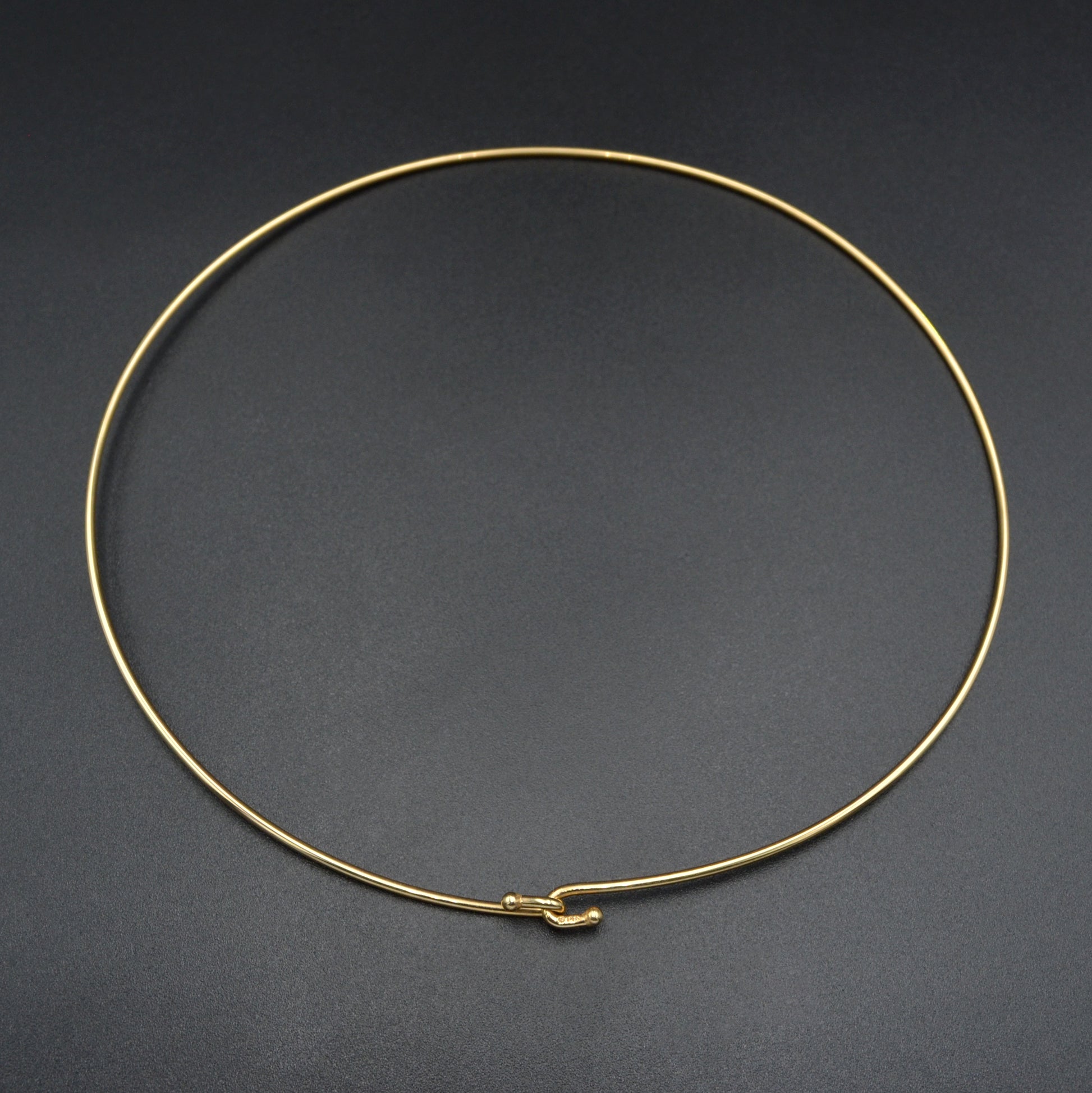 14k Gold Wire Chain Vintage 14k Gold Omega Wire Collar Necklace