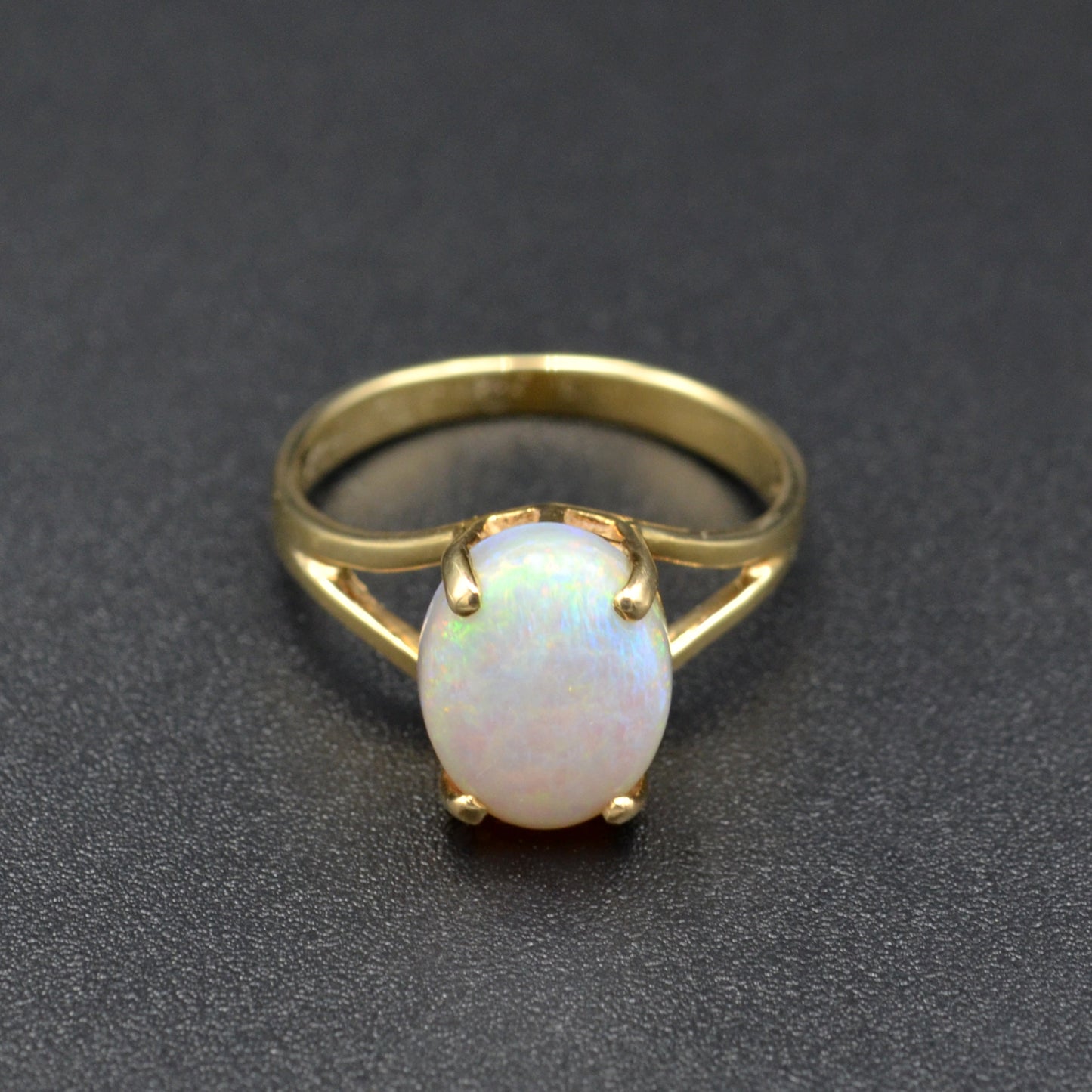 Vintage White Opal and 14k Gold Solitaire Ring