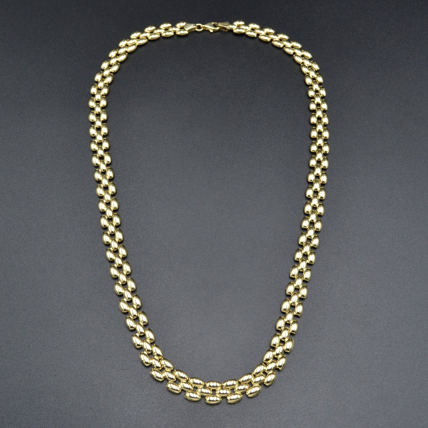 Vintage 10k Gold Panther Link Chain Necklace