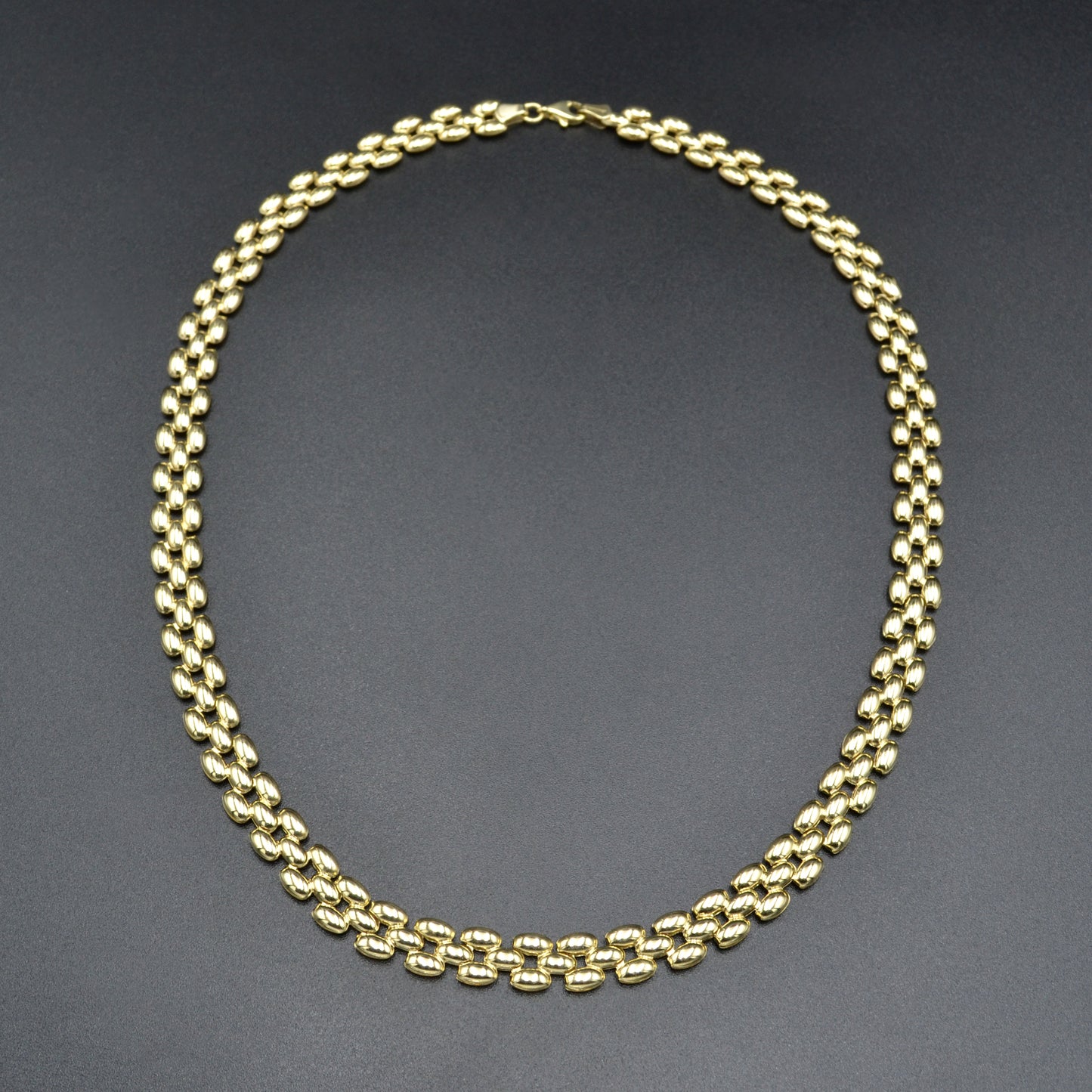 Vintage 10k Gold Panther Link Chain Necklace