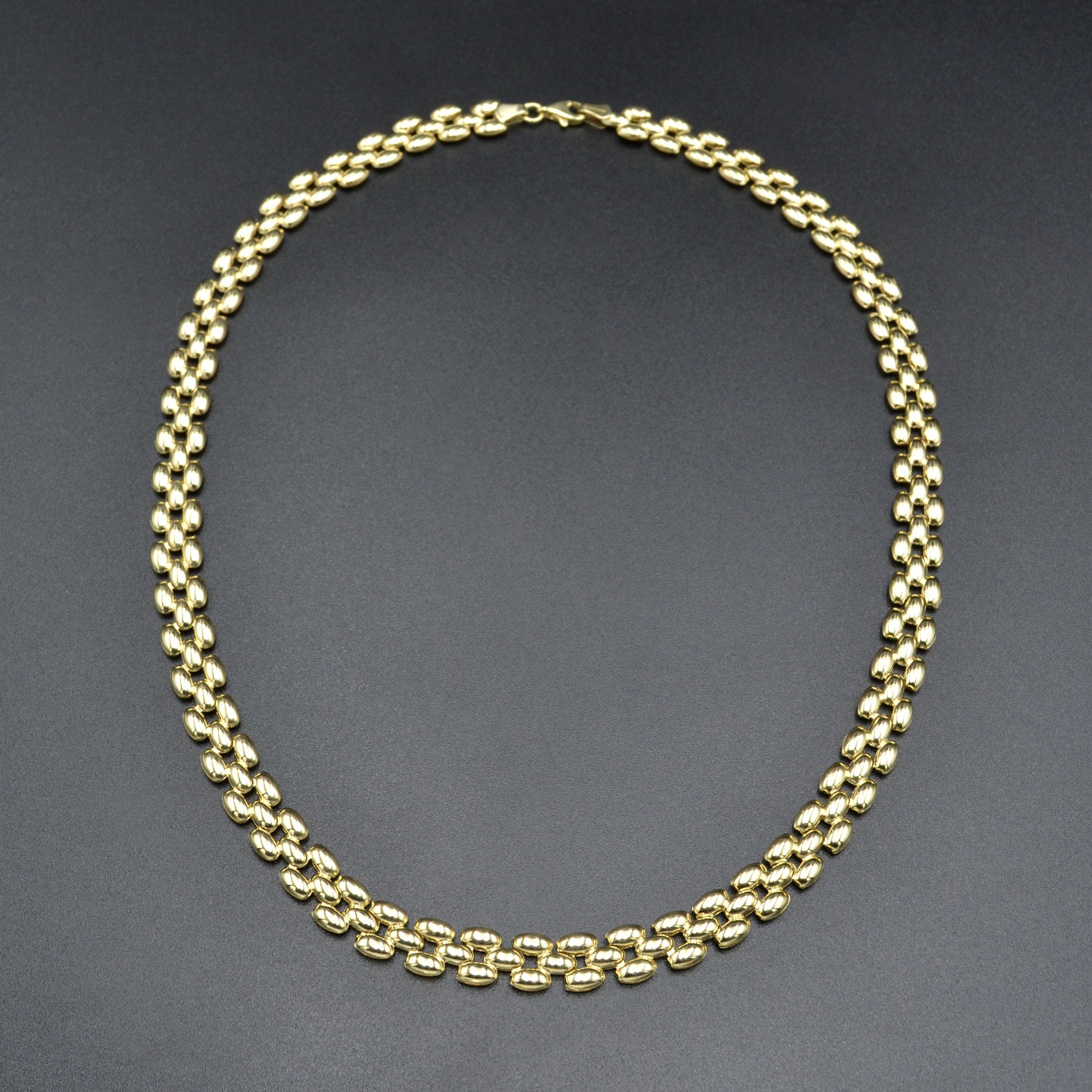 Vintage 10k Gold Panther Link Chain Necklace