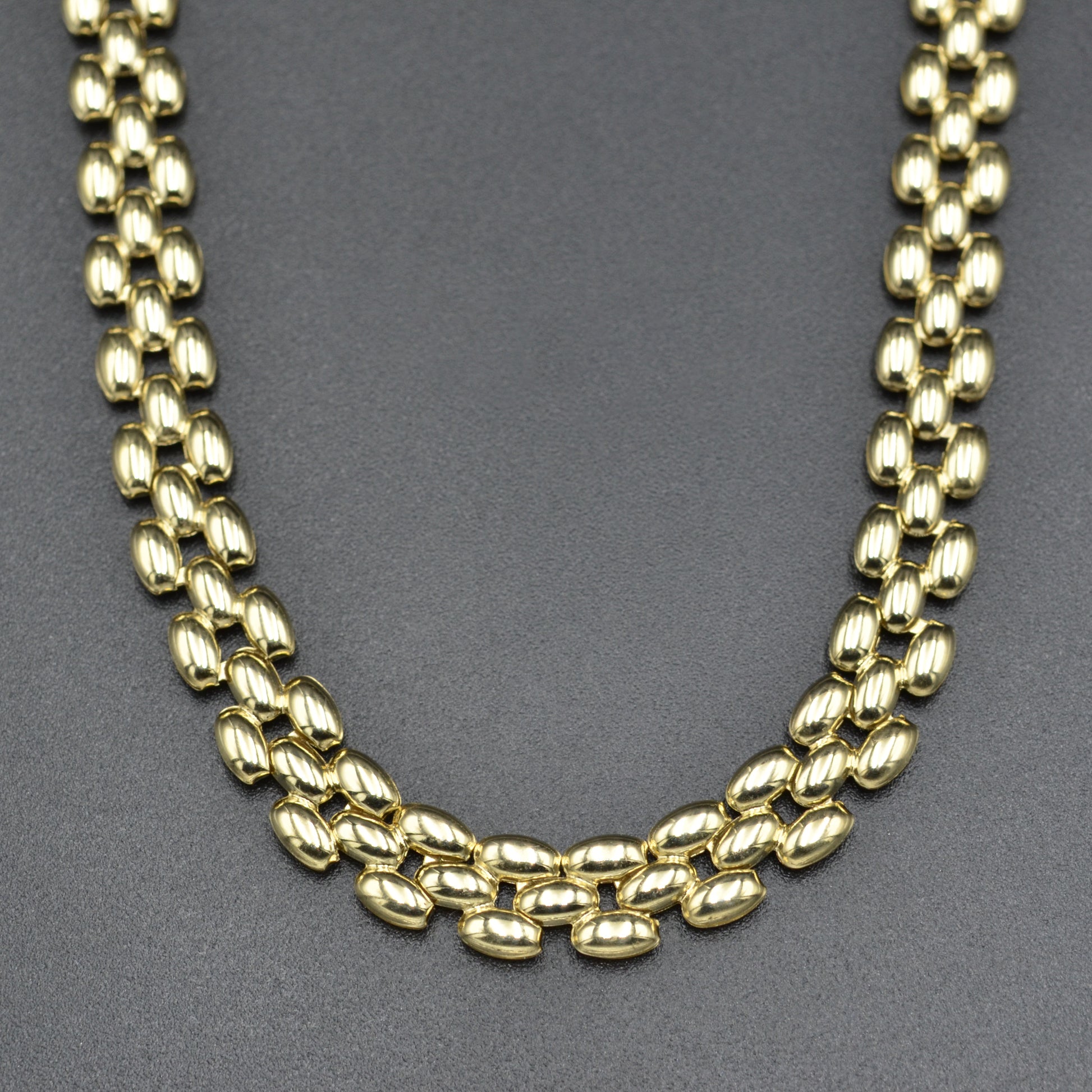 Vintage 10k Gold Panther Link Chain Necklace