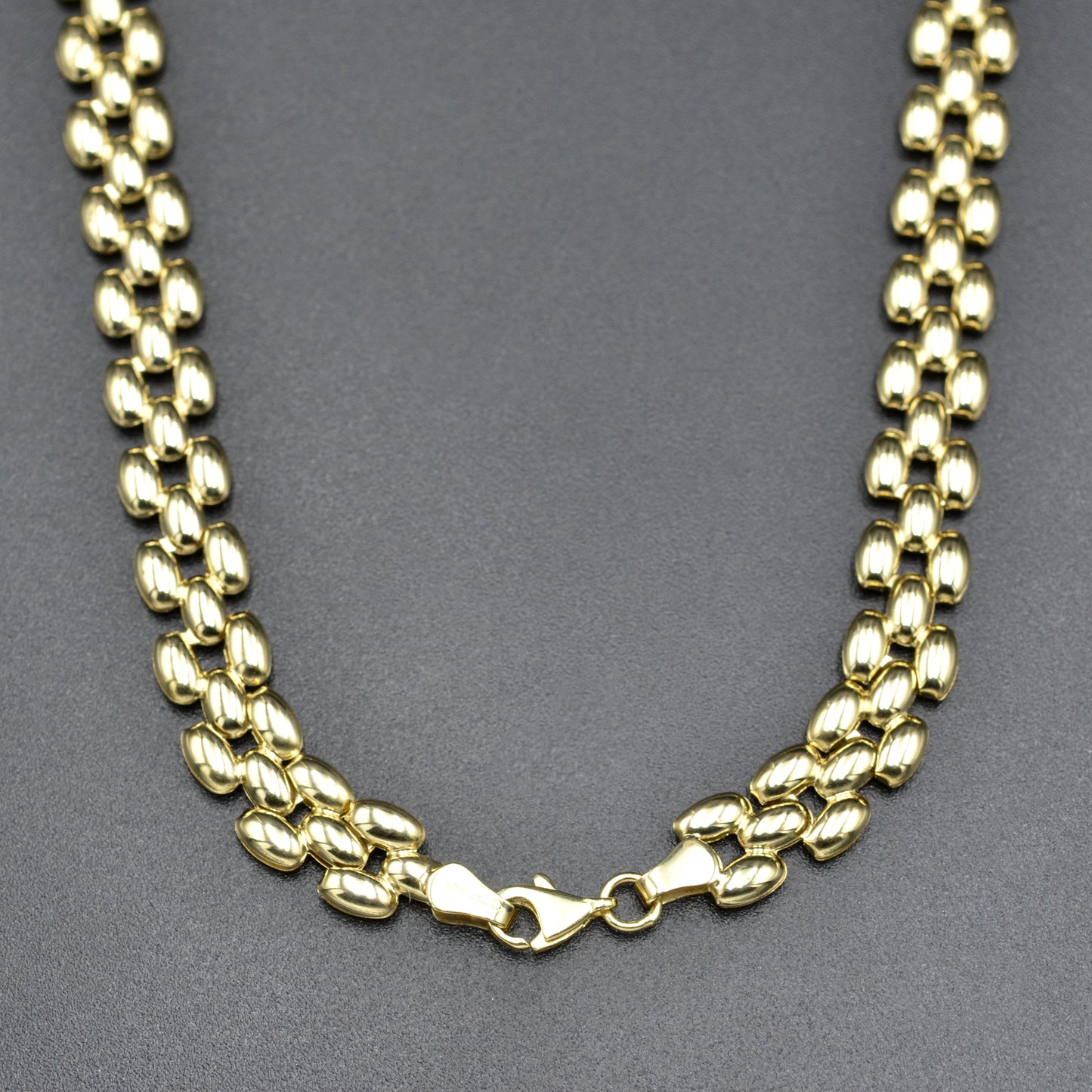 Vintage 10k Gold Panther Link Chain Necklace