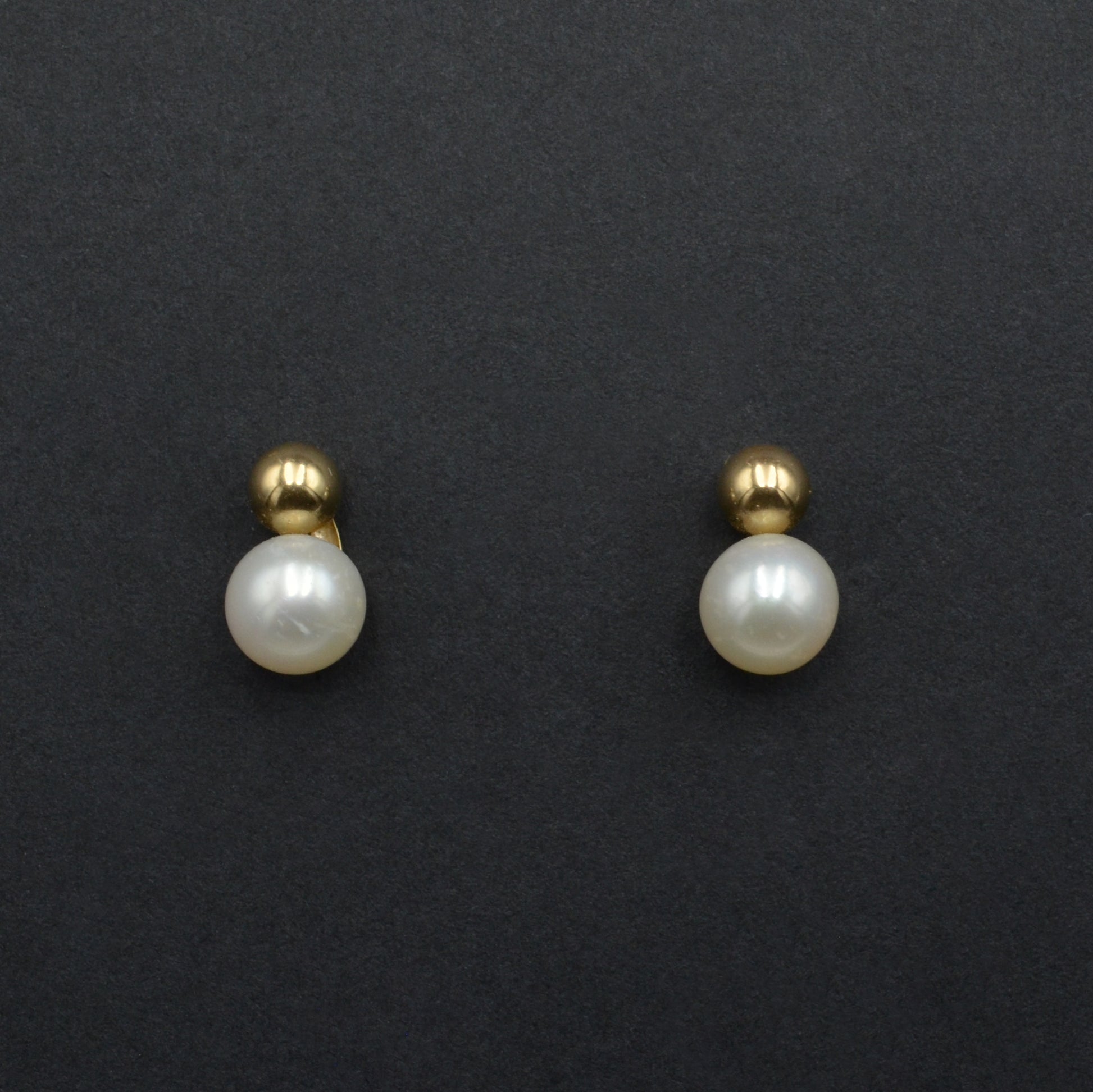 14k Gold and Pearl Post Earrings