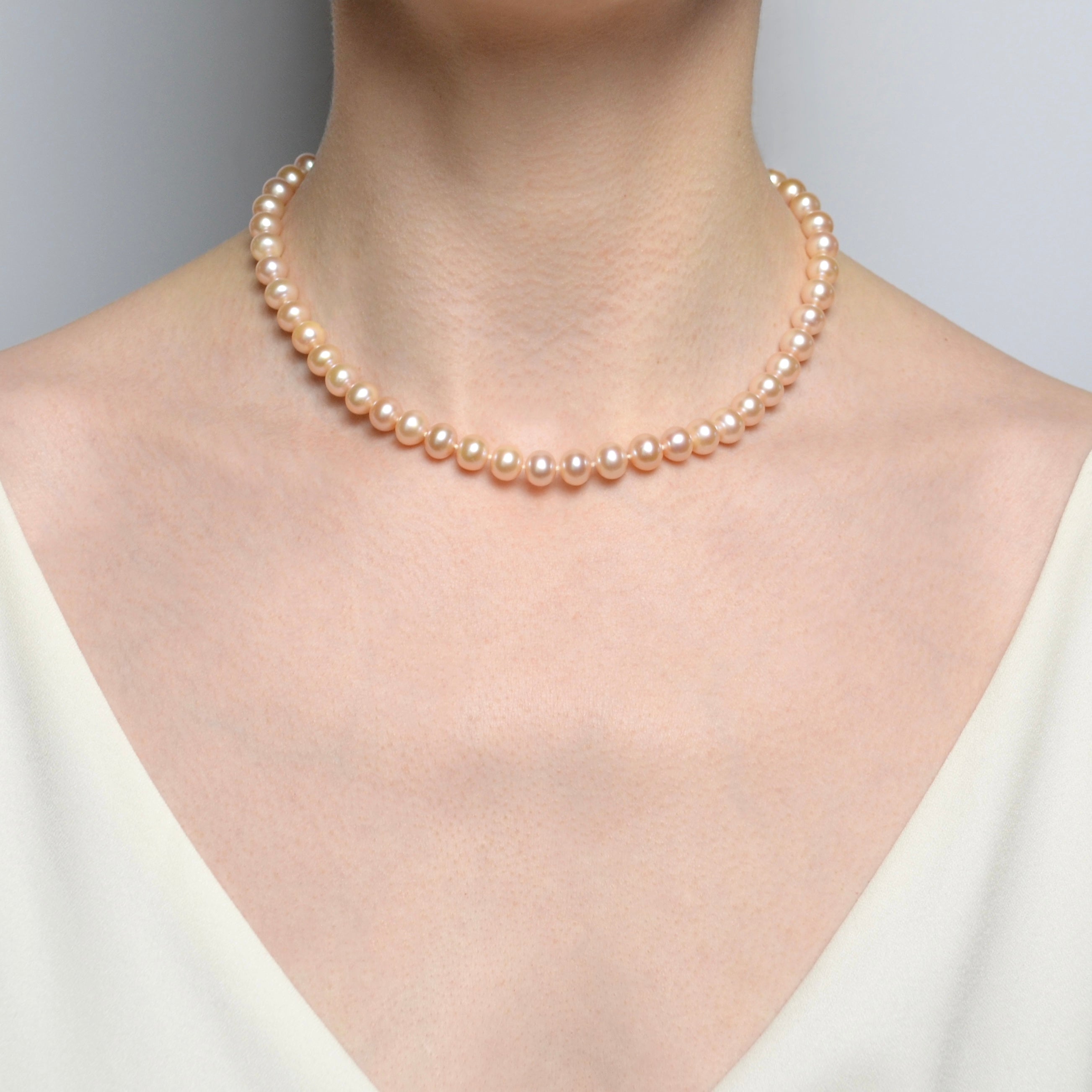 Vintage pink hot sale pearl necklace