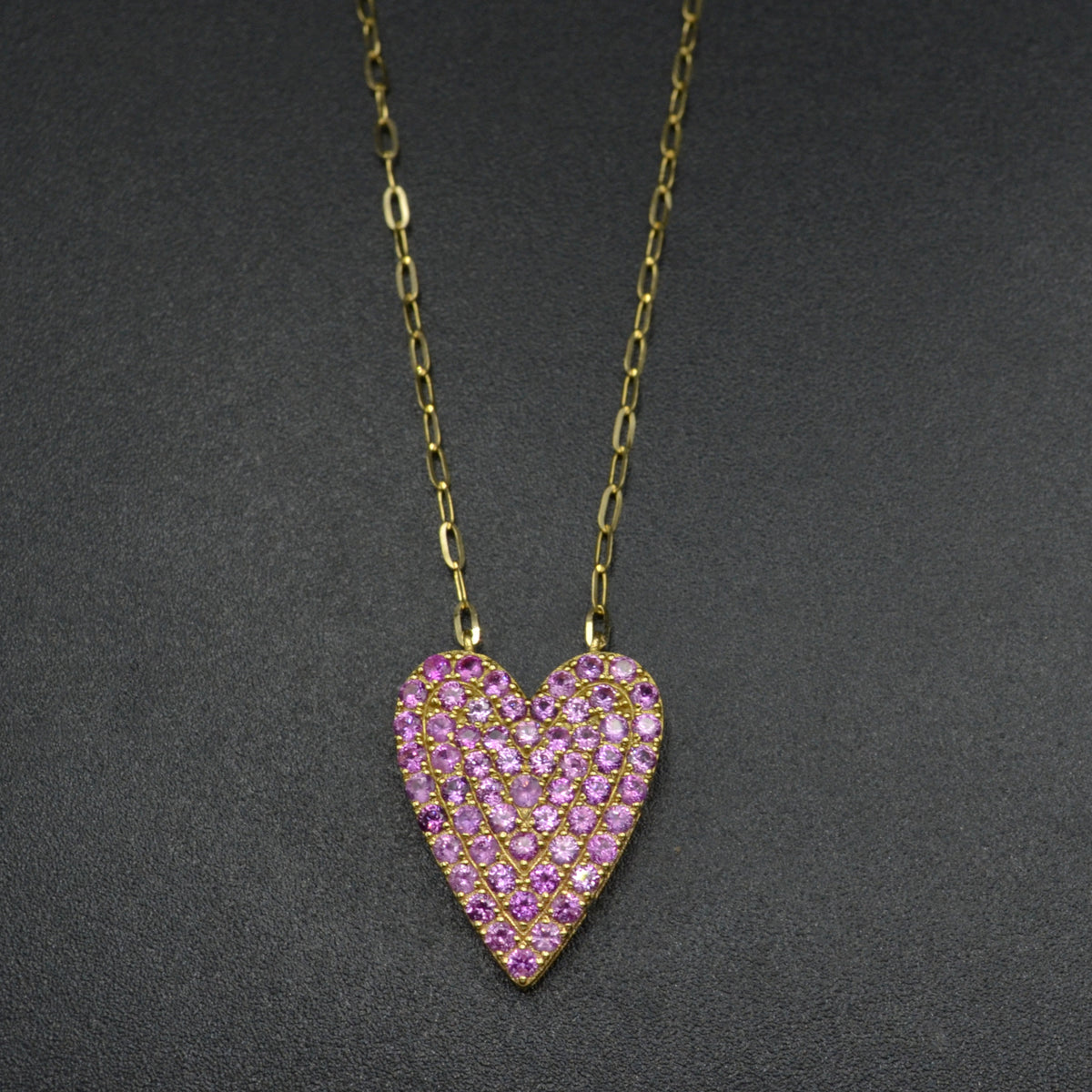 Pink Sapphire and 18 Karat Gold Necklace