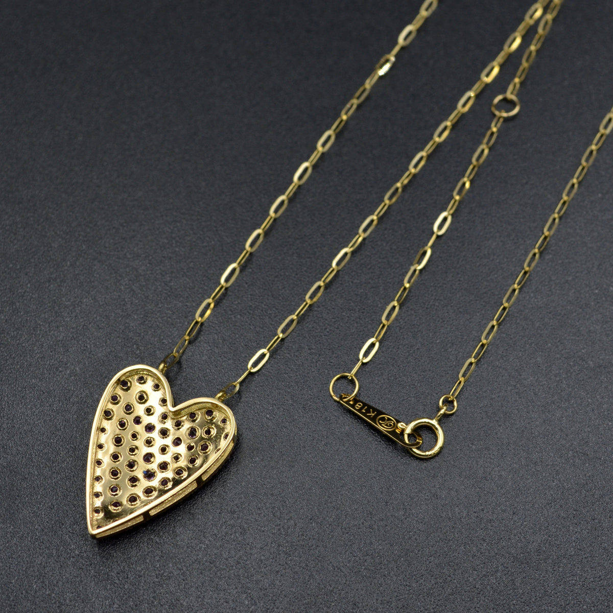 Pink Sapphire and 18 Karat Gold Necklace