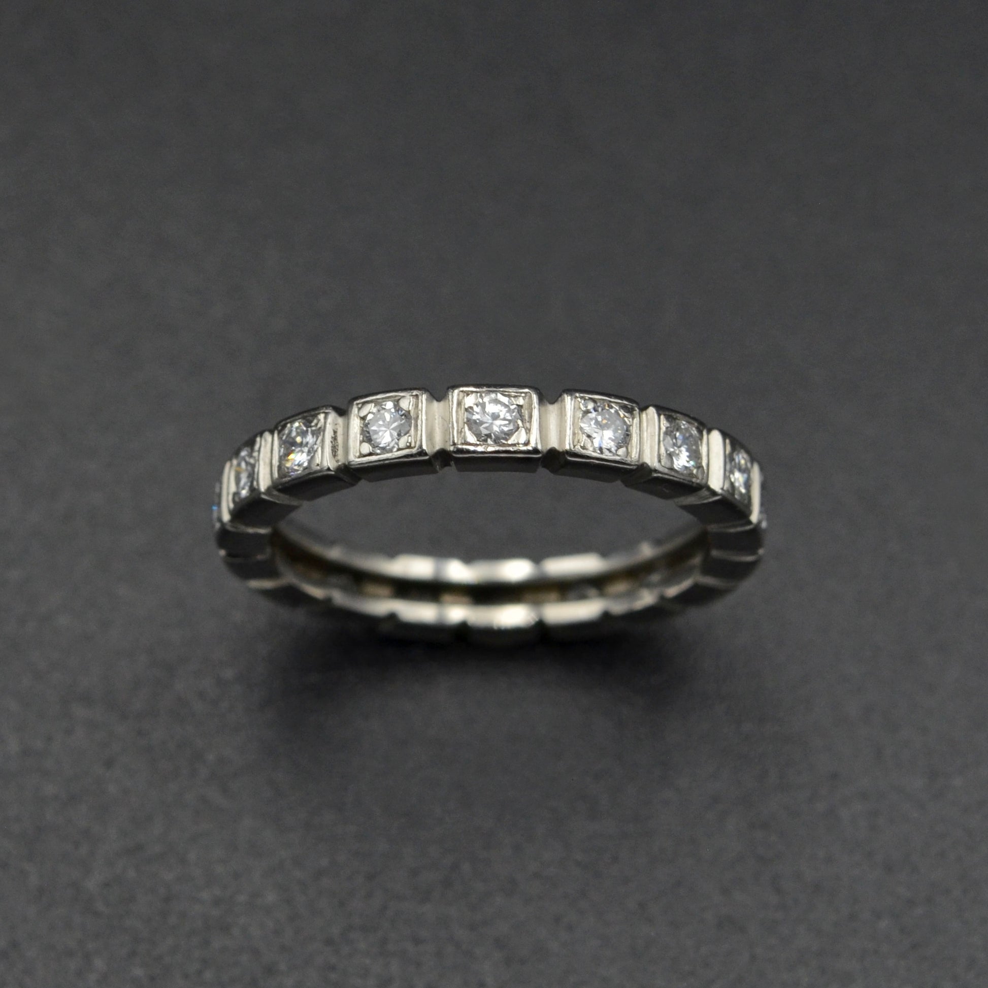 Vintage Diamond and Platinum Eternity Band