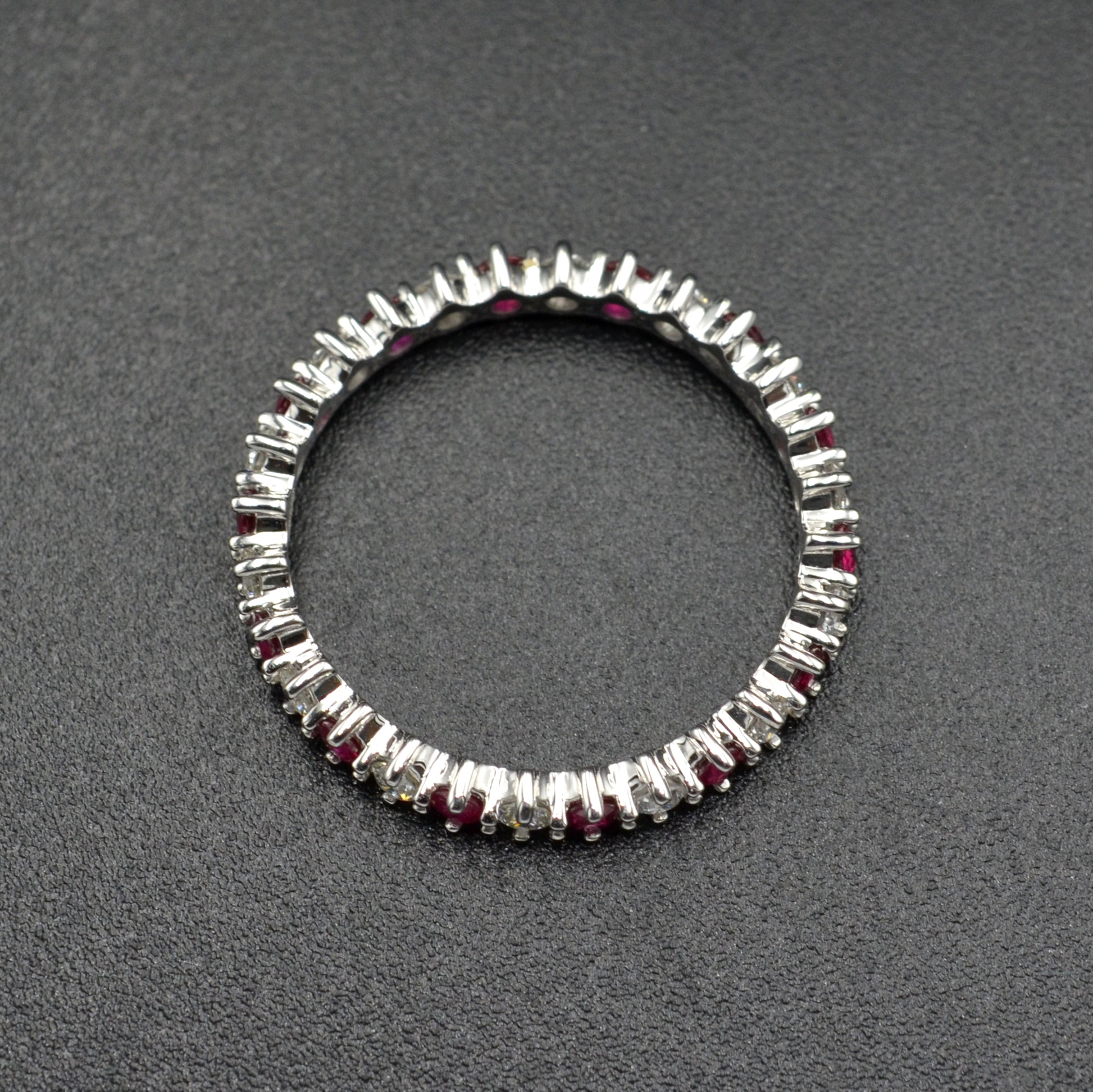 Diamond Ruby and 14k White Gold Eternity Ring