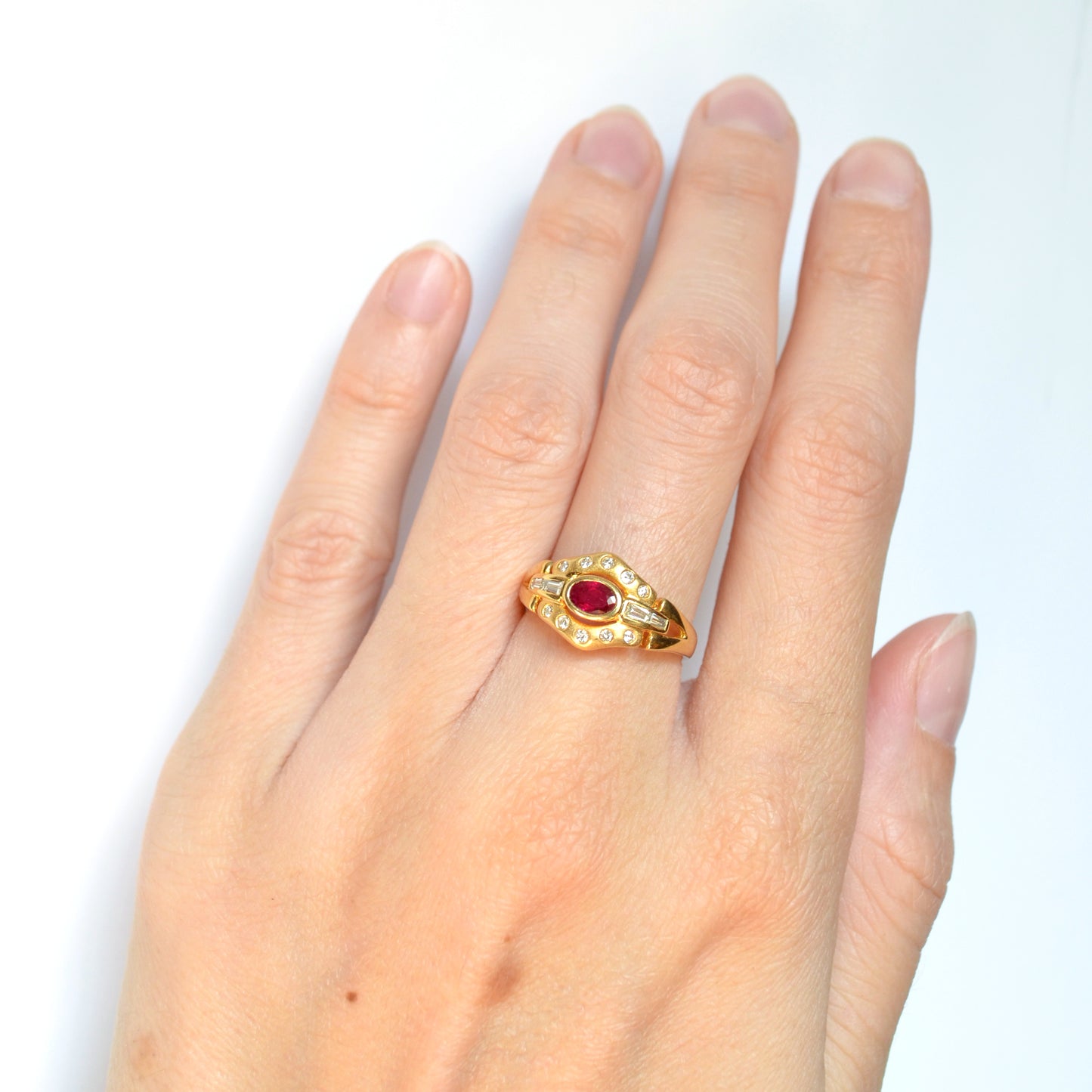 Ruby, Diamond and Gold Ring