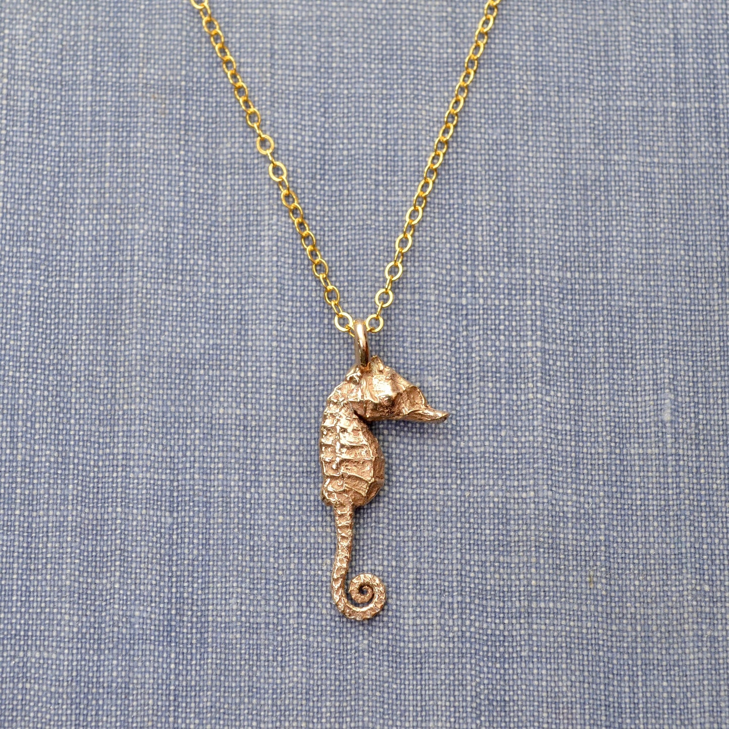 Vintage 14k Gold Seahorse Pendant Necklace