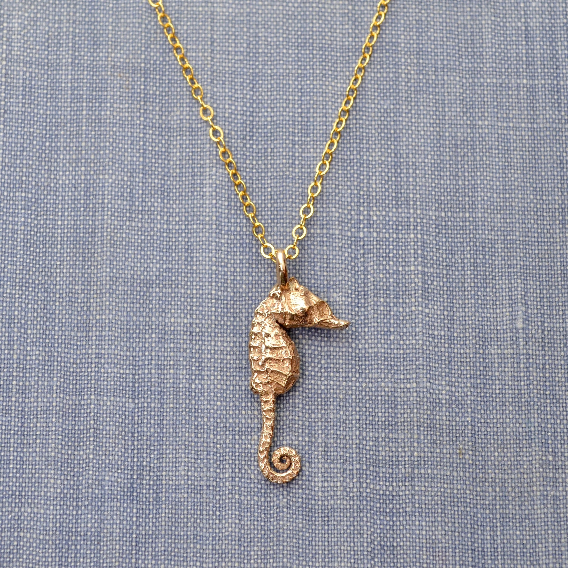 Vintage 14k Gold Seahorse Pendant Necklace