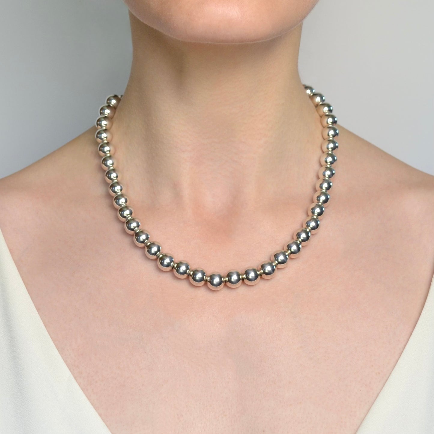 Silver Beaded Necklace