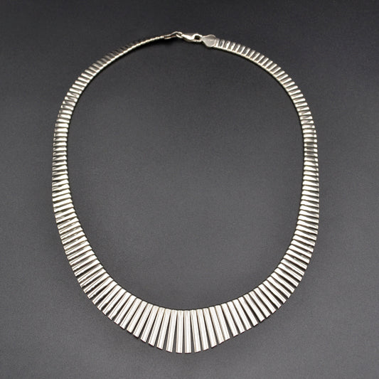 Vintage Sterling Silver Cleopatra Fringe Necklace