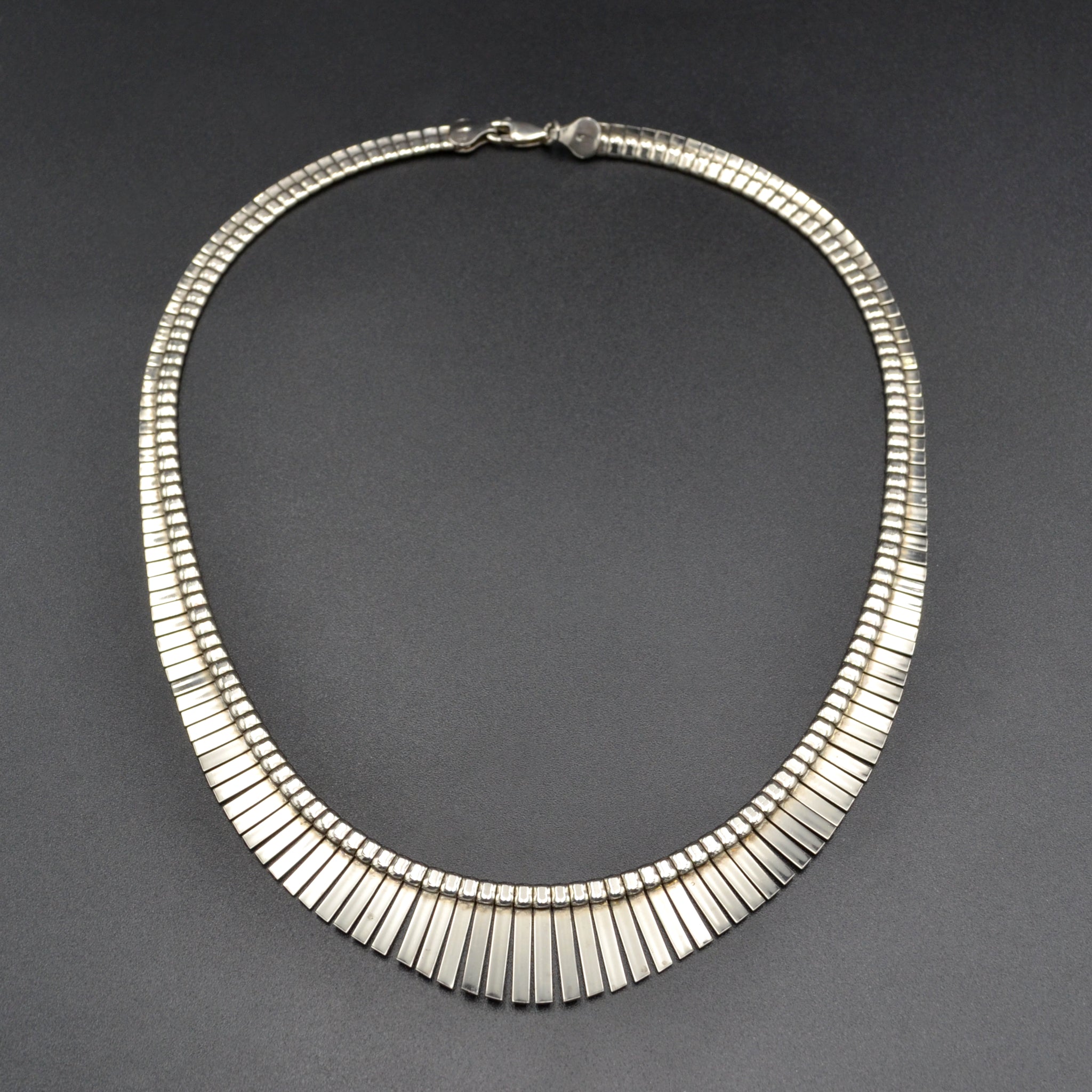 Tuscany Silver - Collana Donna In Argento 925 Con Motivo A Rombi Stile Cleopatra, Lunghezza 43 Cm