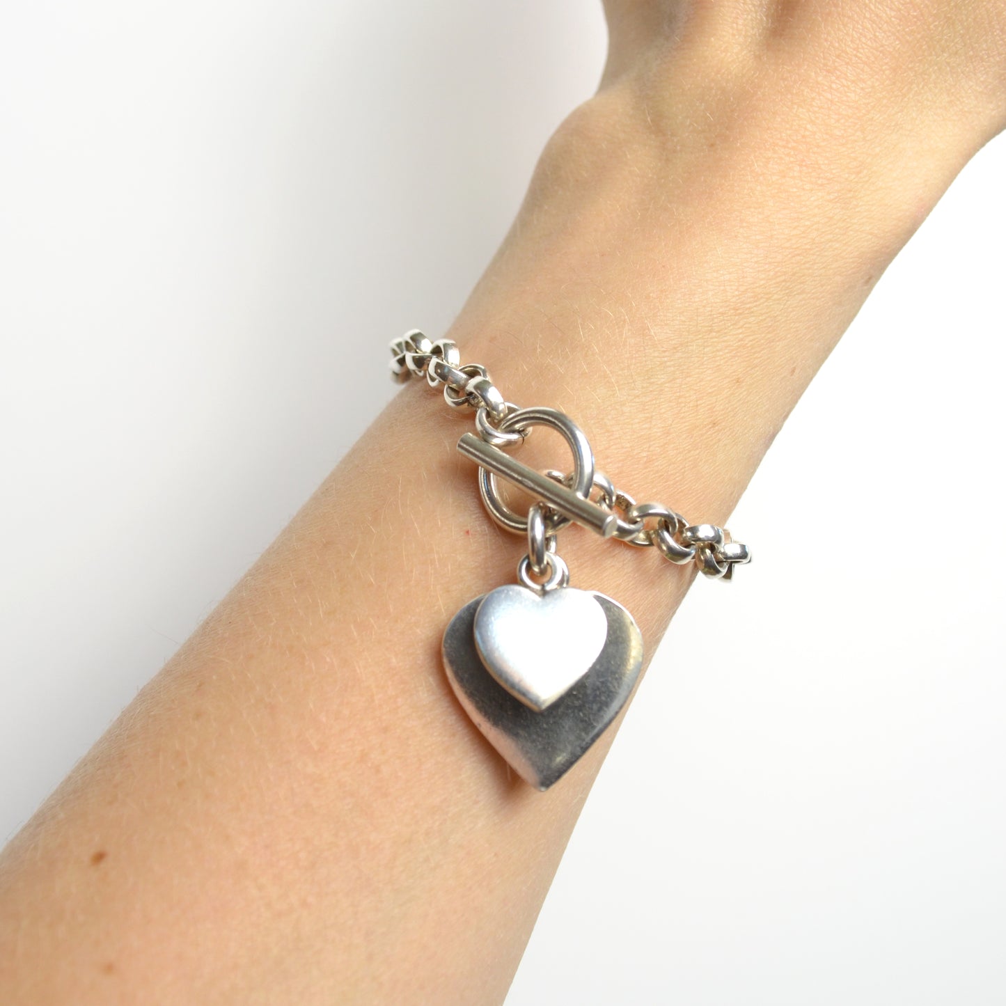 Silver Double Heart Bracelet