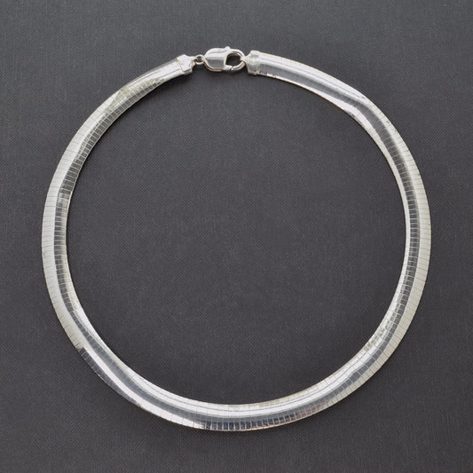 Vintage Sterling Silver Omega Collar Necklace