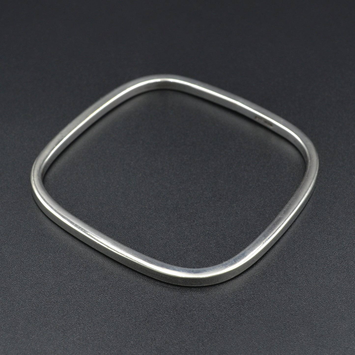 Squared Silver Bangle Bracelet