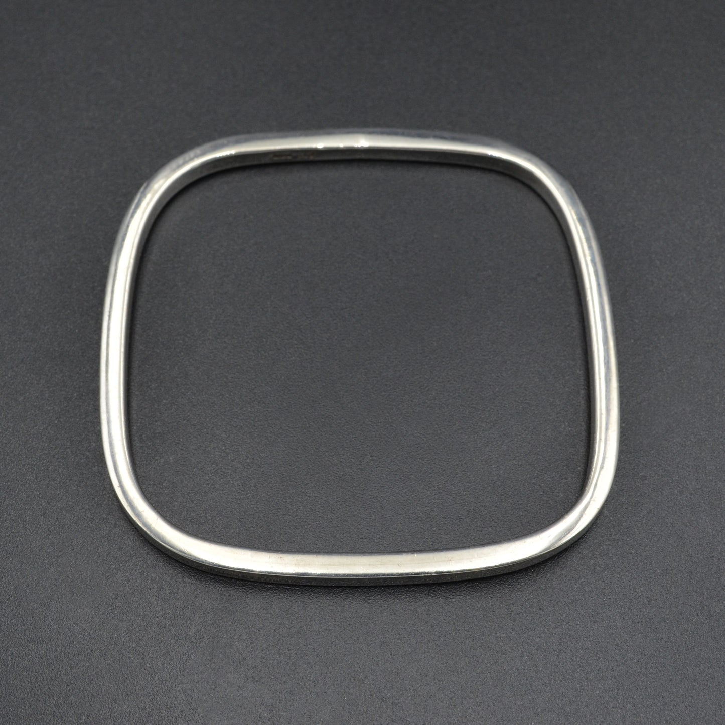 Squared Silver Bangle Bracelet