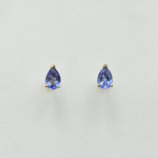 Vintage Tanzanite and 14k Gold Post Earrings