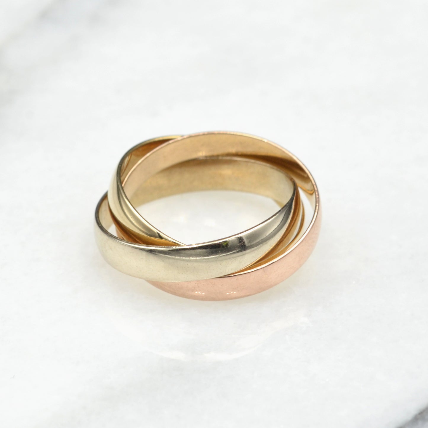 Tricolor Gold Trinity Rolling Ring